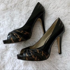 Steve Madden Patent Leather Leopard Print Pumps